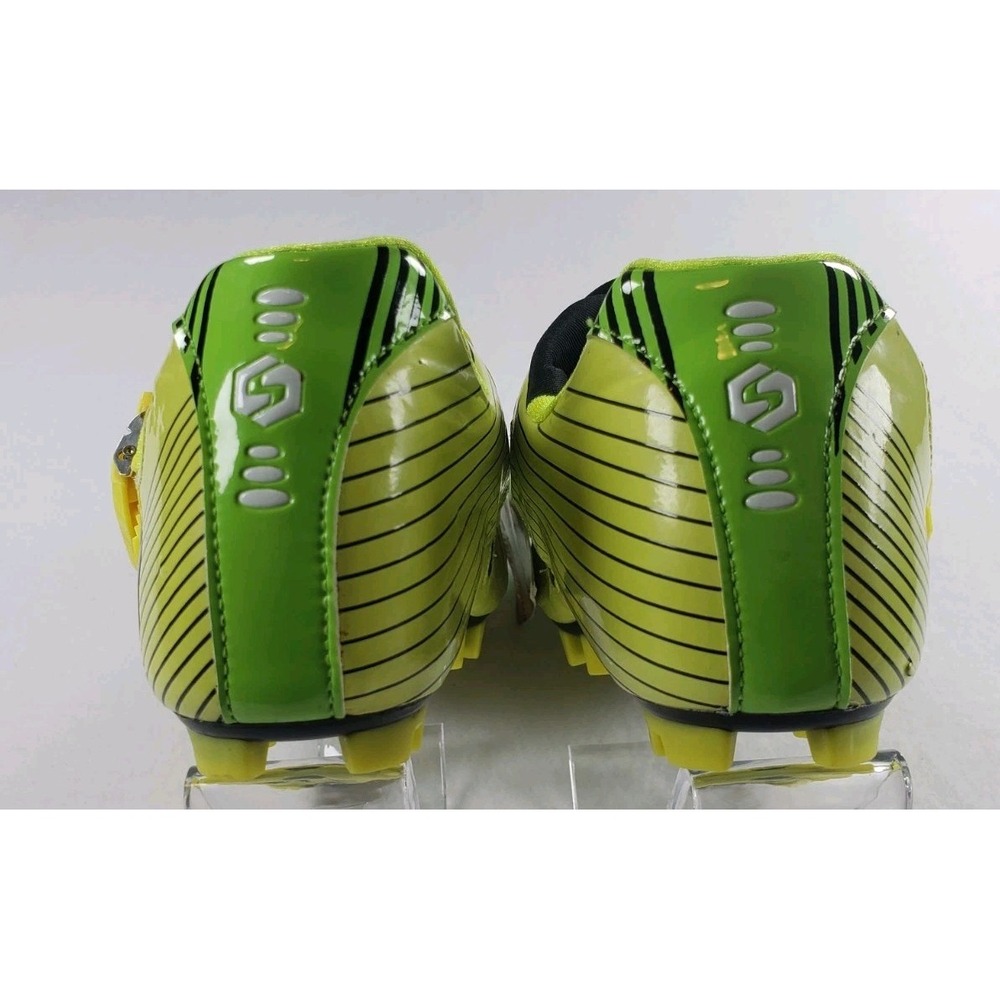 Sidebike Road Cycling Shoes Size 12 Neon Green Yellow 3-Bolt Buckle Hook Loop - Picture 6 of 11